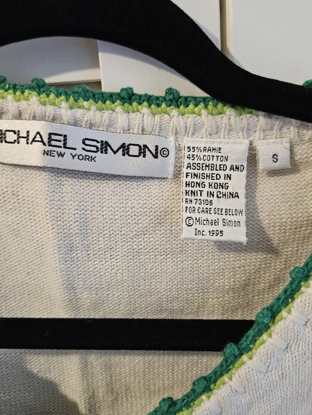 Vintage Michael Simon White Short-Sleeve Watermelon Print Button Cardigan - Picture 5 of 9